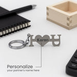 Personalized "I ❤️ U" Metal Keychain | Love Craft Gifts