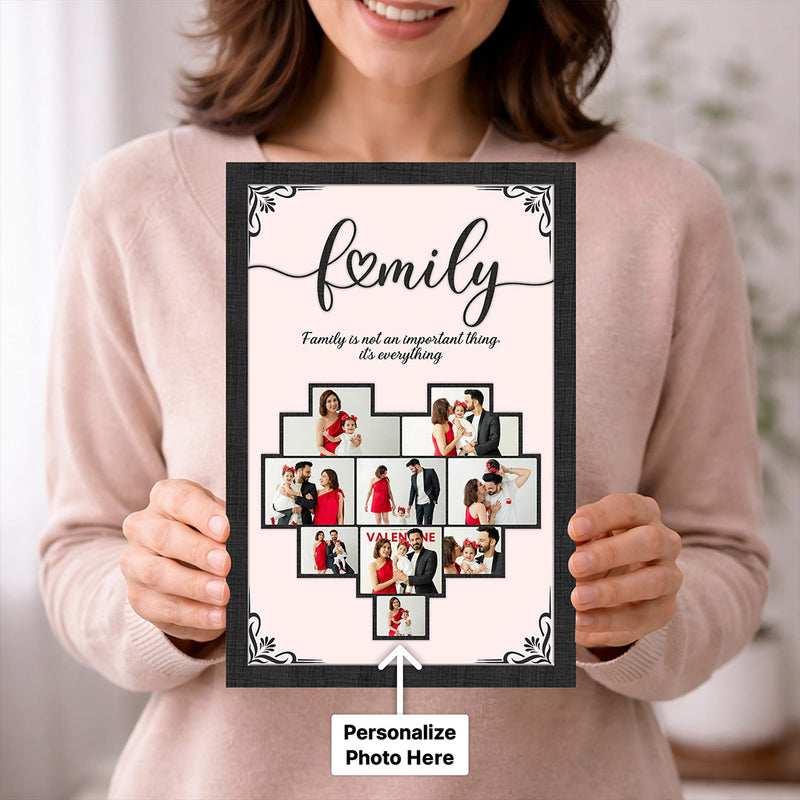 Personalized Family Photo Collage Wall Frame – Custom Family Memory Frame 8x12" | Love Craft Gifts™