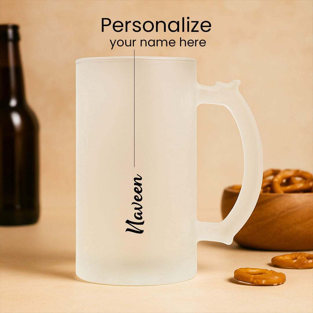 Personalized Frosted Beer Mug with Name – Custom Engraved Glass Gift | Love Craft Gifts