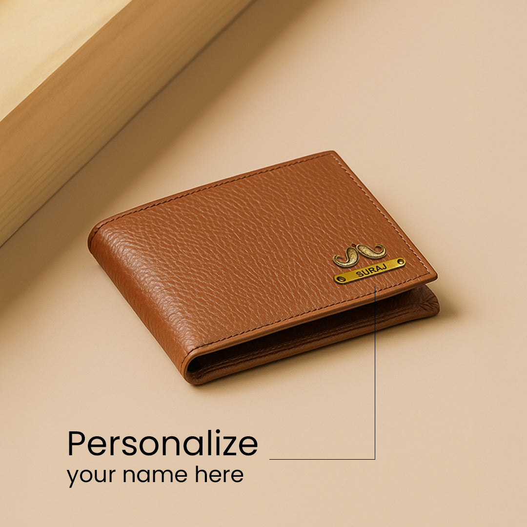 Personalized Men's Wallet – Custom Engraved Name Wallet with Charm | Love Craft Gifts