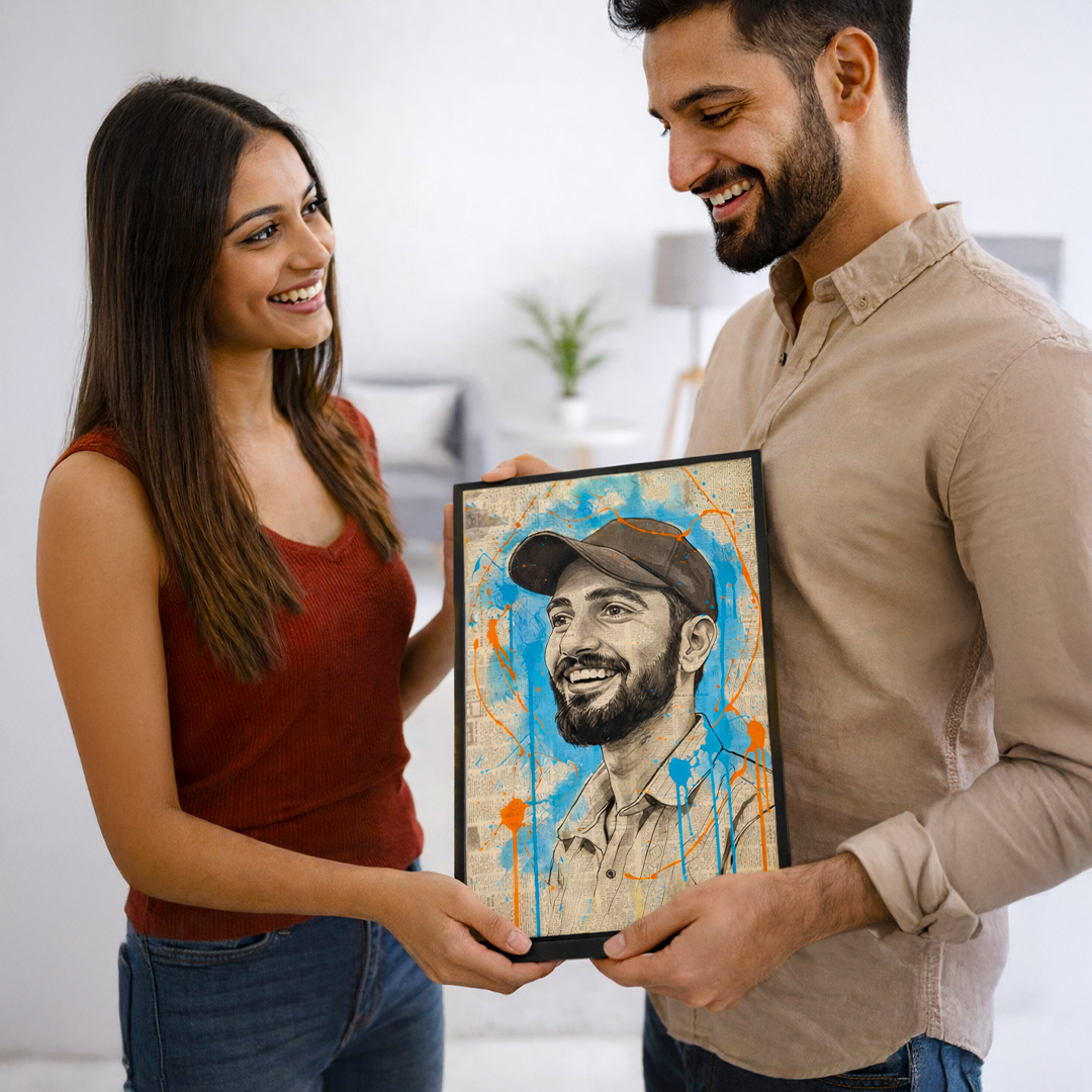 Custom Illustrated Portrait Wall Art – Personalized Modern Artwork | Love Craft Gifts