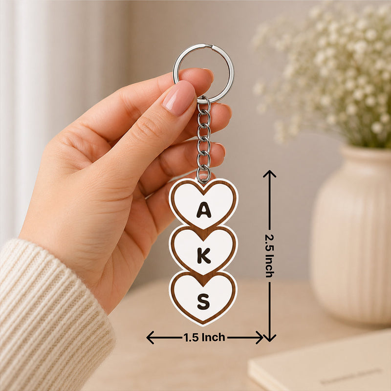 Personalized Heart Alphabet Keychain 1.5x2.5" | Custom Initial Keyring Gift | Love Craft Gifts™