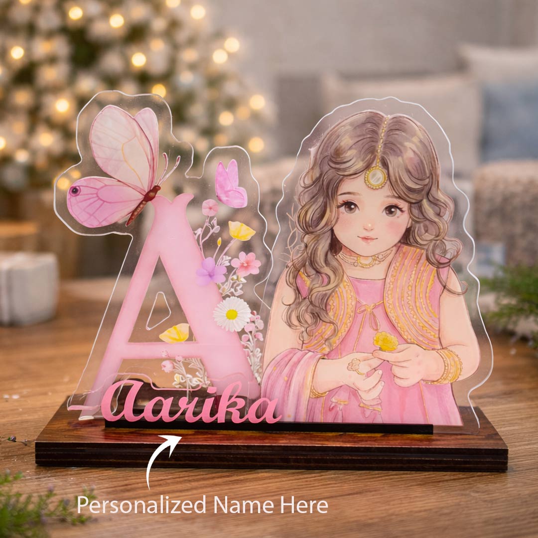 Personalized Kids Alphabet Name Acrylic LED Lamp (9×8 Inch) | Love Craft Gifts