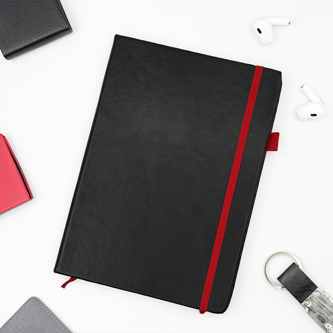Personalized A5 PVC Hardcover Notebook with Custom Name | Elastic Closure Executive Journal Diary for Office, Study & Corporate Gifting | Love Craft Gifts™