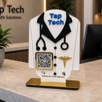 Personalized Doctor QR Code Payment Stand with Custom Logo | Professional Clinic Desk Display Gift for Doctors & Medical Clinics - 9x6" | Love Craft Gifts™