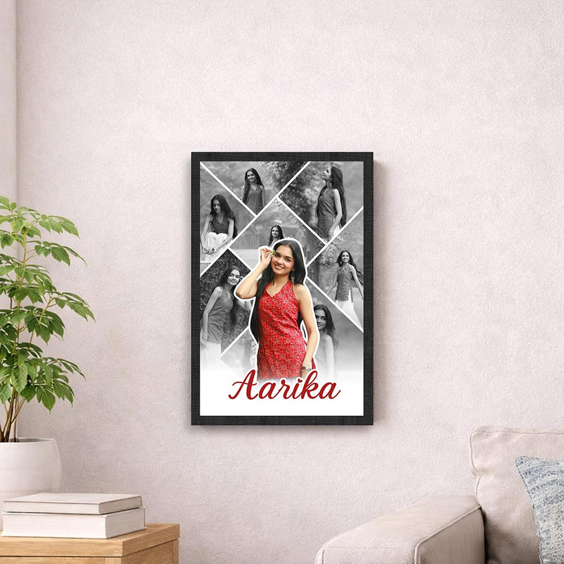 Personalized Photo Collage Wall Frame with Custom Name | Aesthetic Memory Picture Frame Gift Available in 8x12" to 24x36" | Love Craft Gifts™