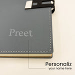 Personalized Grey Notebook with Metallic Buckle | Love Craft Gifts
