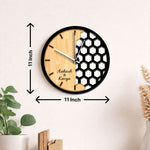 Personalized Couple Designer Wall Clock – Custom Name Modern Wooden Wall Clock (11 Inch) | Love Craft Gifts
