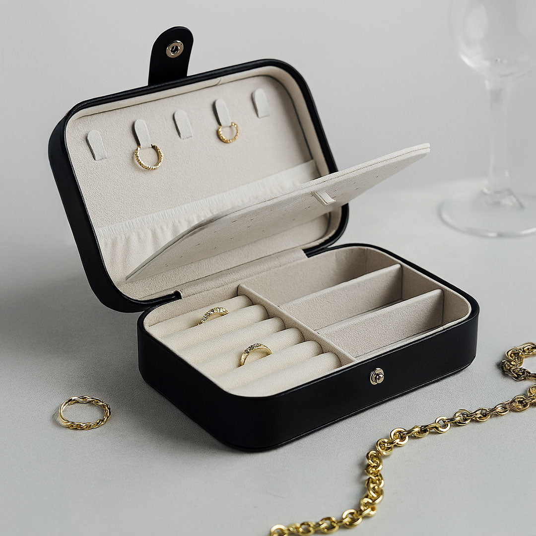 Personalized Black Leatherette Jewellery Box | Love Craft Gifts