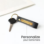 Personalized Leather Keychain with Name Plate | Love Craft Gifts