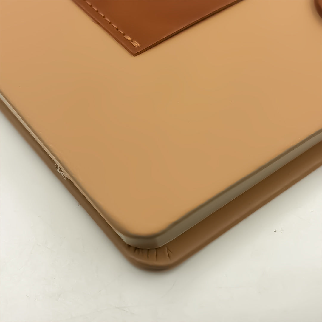 Custom Tan & Brown Leatherette Notebook | Love Craft Gifts