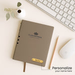 Personalized Black Pen & Brown Notebook Combo | Love Craft Gifts
