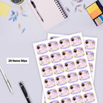 Personalized Unicorn Princess Theme Kids Name Slips (2x3 Inch, 28 Stickers) – Custom Name & Photo School Labels | Love Craft Gifts