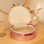 Personalized Round Pink Vanity & Jewellery Storage Case – Small & Big Sizes | Love Craft Gifts