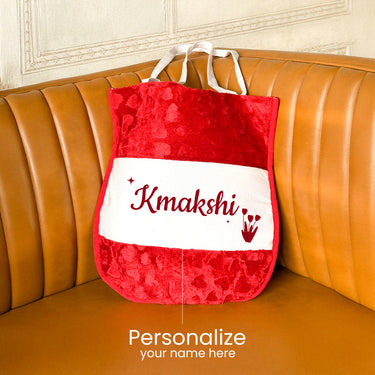 Personalized Red Velvet Name Bag | Love Craft Gifts
