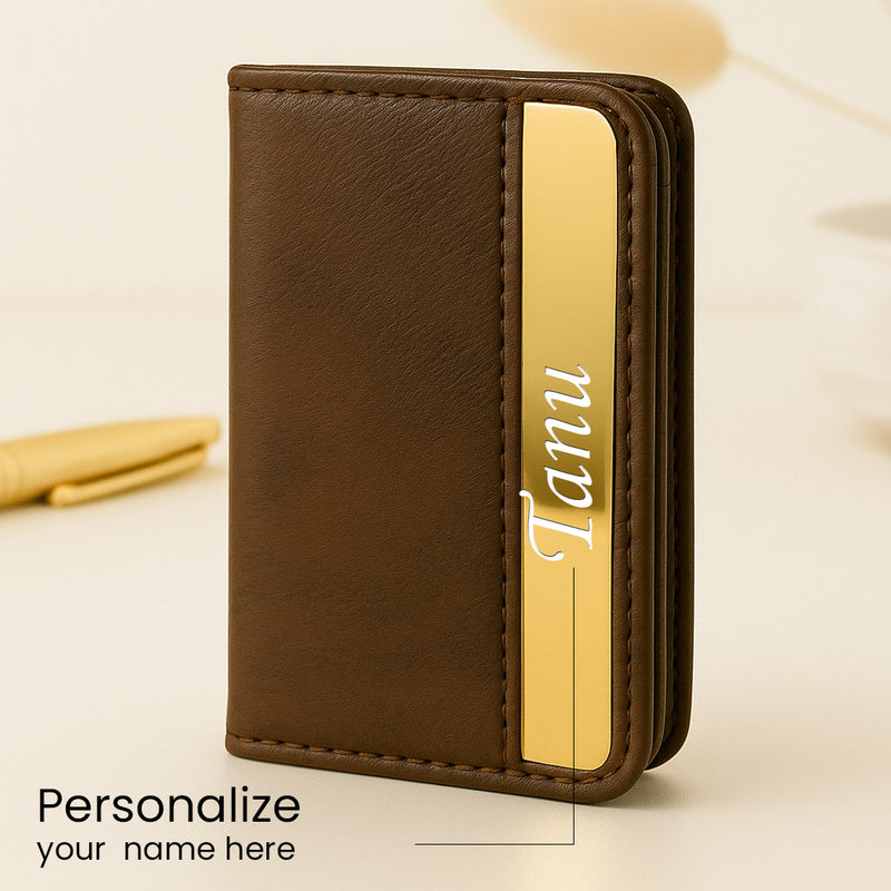 Premium Personalized Leather Business Card Holder | Love Craft Gifts
