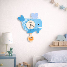 Personalized Whale Kids Wall Clock -12×14"