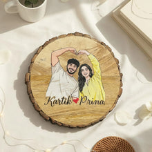 Personalized Wooden Slice (8×8 Inch) with Sketch Art