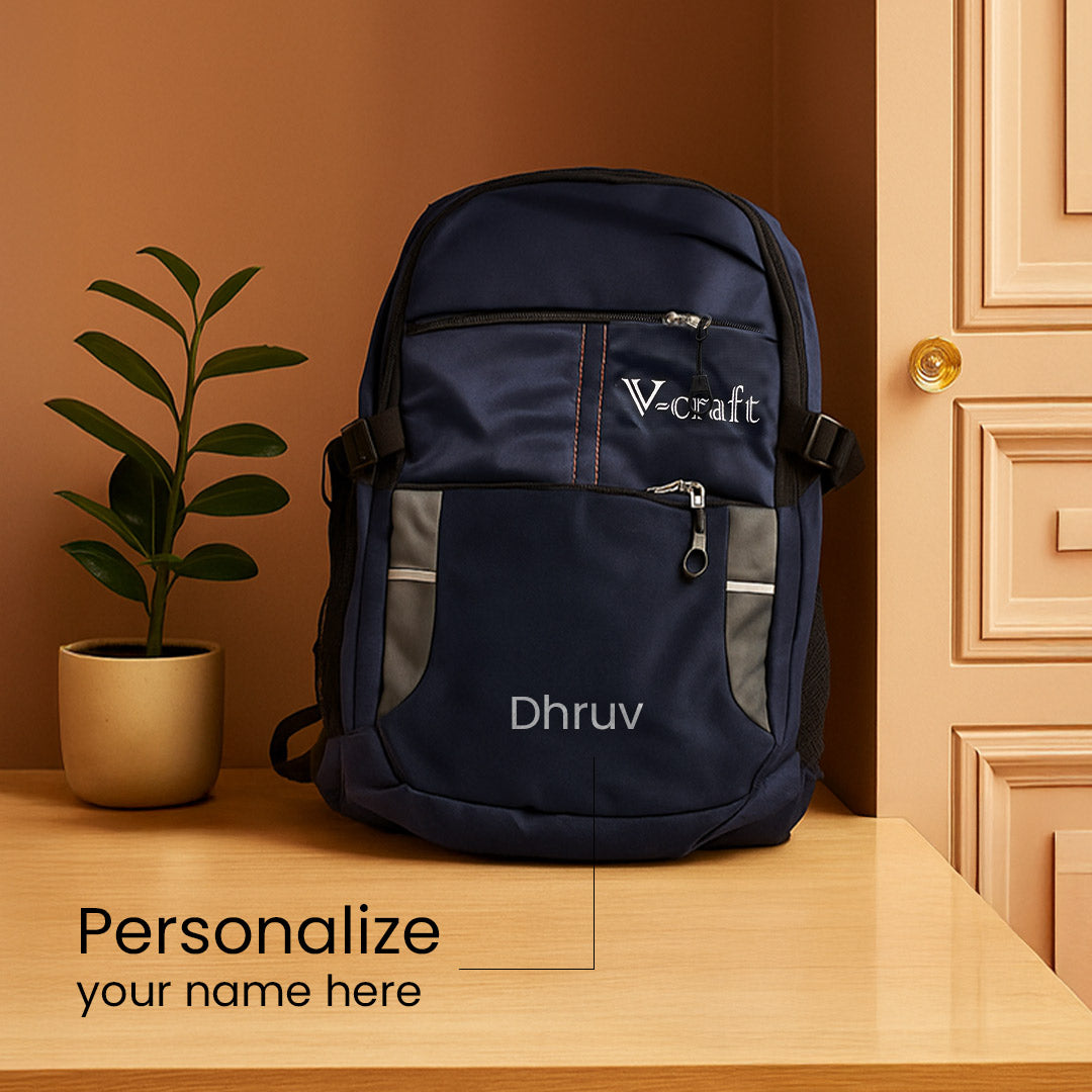 Personalized Navy Blue Backpack with Name – Lightweight Daily Use Bag for School, Travel & Work | Love Craft Gifts