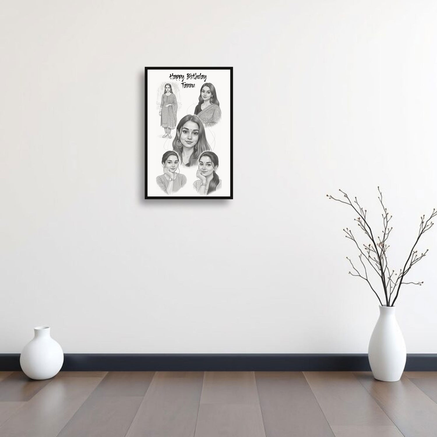 Personalized Sketch Portrait Frame – Birthday Special | Love Craft Gifts