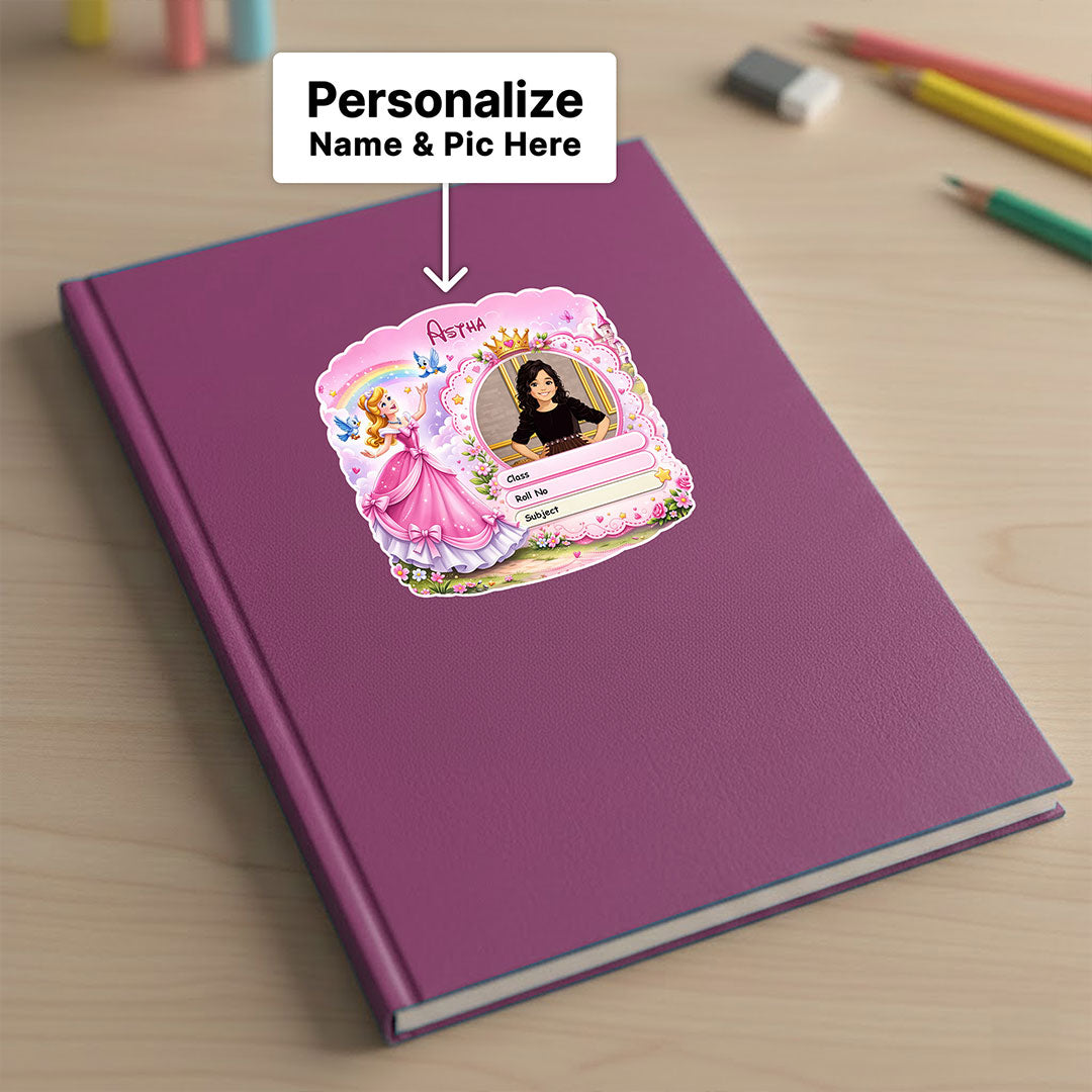 Personalized Princess Fairy Theme Kids Name Slips (2x3 Inch, 28 Stickers) – Custom Name & Photo School Labels | Love Craft Gifts
