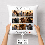 Personalized Couple Photo Cushion Cover | Custom Romantic Memory Pillow Gift for Couples, Husband & Wife - 10x10 Inch | Love Craft Gifts™