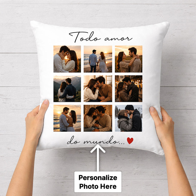 Personalized Couple Photo Cushion Cover | Custom Romantic Memory Pillow Gift for Couples, Husband & Wife - 10x10 Inch | Love Craft Gifts™
