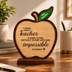 Personalized Teacher Appreciation Wooden Table Top 7x6" | Custom Teacher Thank You Gift Stand for Teachers Day & Farewell | Love Craft Gifts™