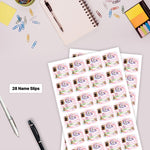 Personalized Rainbow Unicorn Garden Kids Name Slips (2x3 Inch, 28 Stickers) – Custom Name & Photo School Labels | Love Craft Gifts