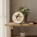 Personalized Wooden Slice (8×8 Inch) with Portrait Art | Love Craft Gifts