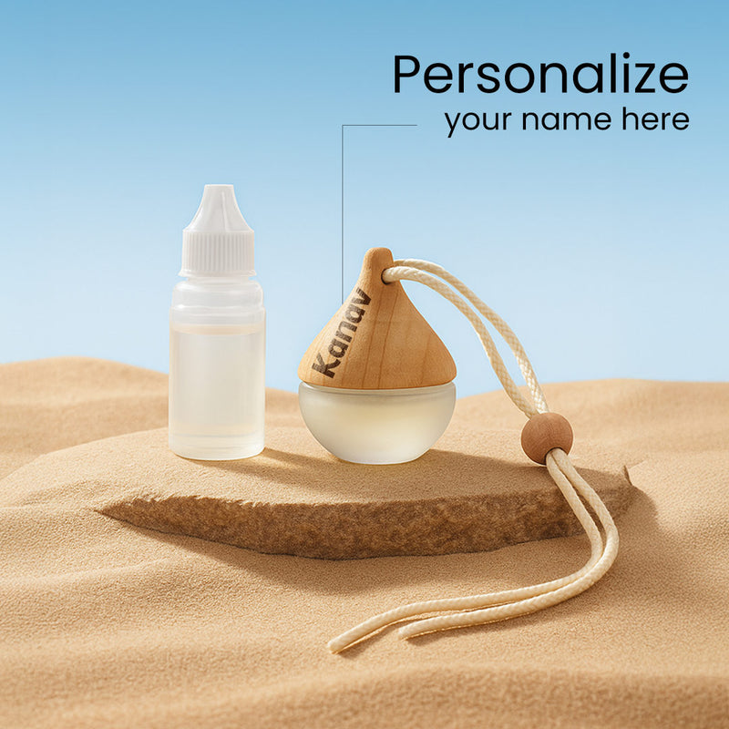 Personalized Wooden Car Hanging Perfume Bottle (Lemon Twist, Lavender, Ocean Meadow) | Love Craft Gifts