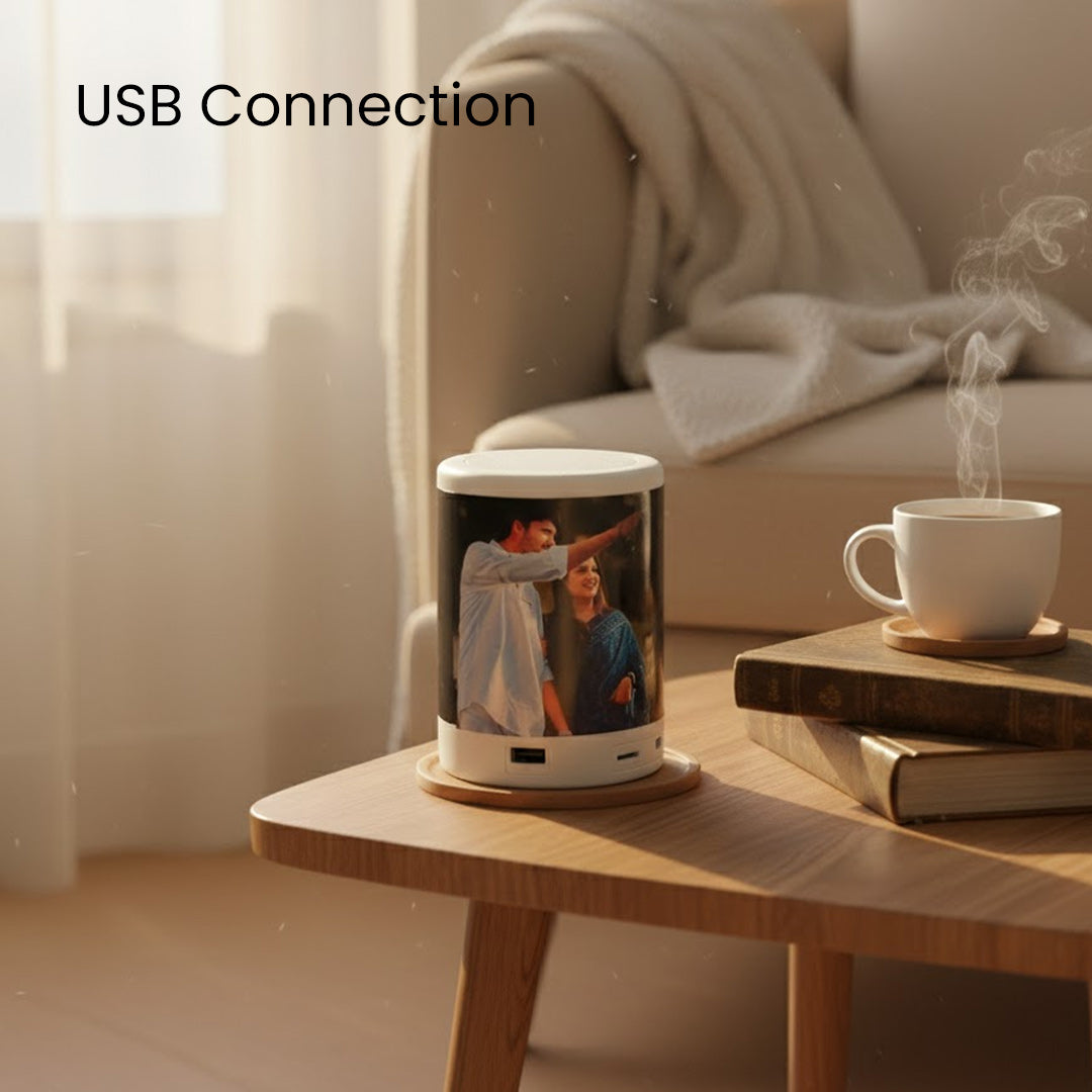 Personalized Bluetooth Speaker with Custom 3-Image Print | LED Wireless Speaker Gift | Love Craft Gifts