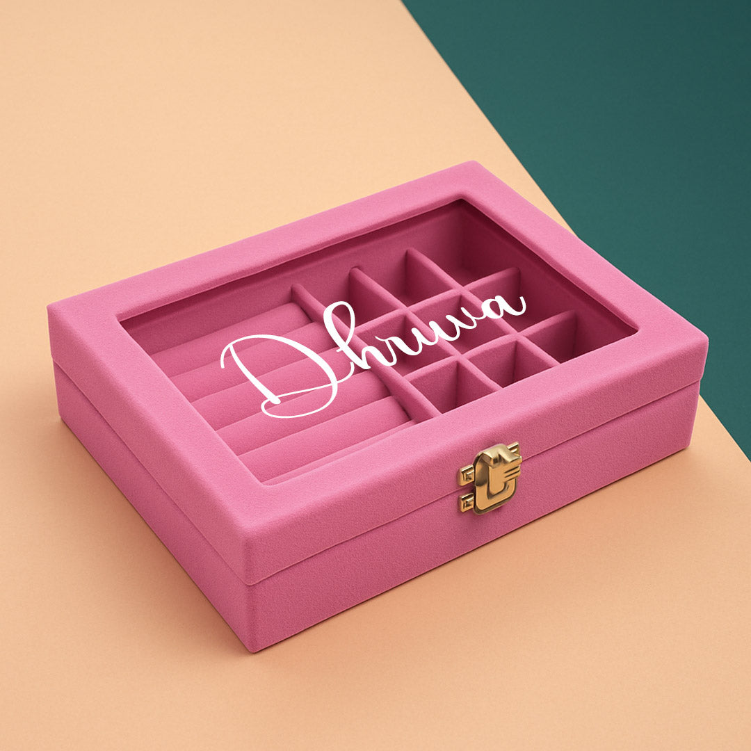 Pink Velvet Jewellery Organizer Box | Love Craft Gifts