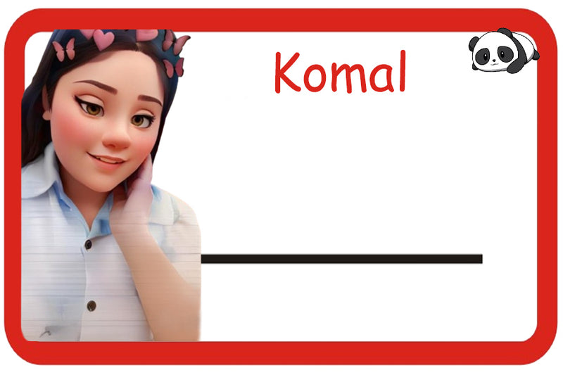 Personalised Cartoon Photo  Name Slip | Love Craft Gifts 