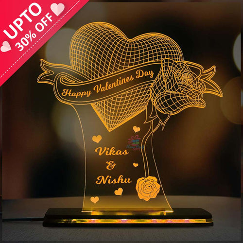 Customized 3D Acrylic Lamp Gift For Valentine's Day