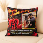 Personalized Happy Anniversary Cushion with Custom Photo | Love Craft Gifts