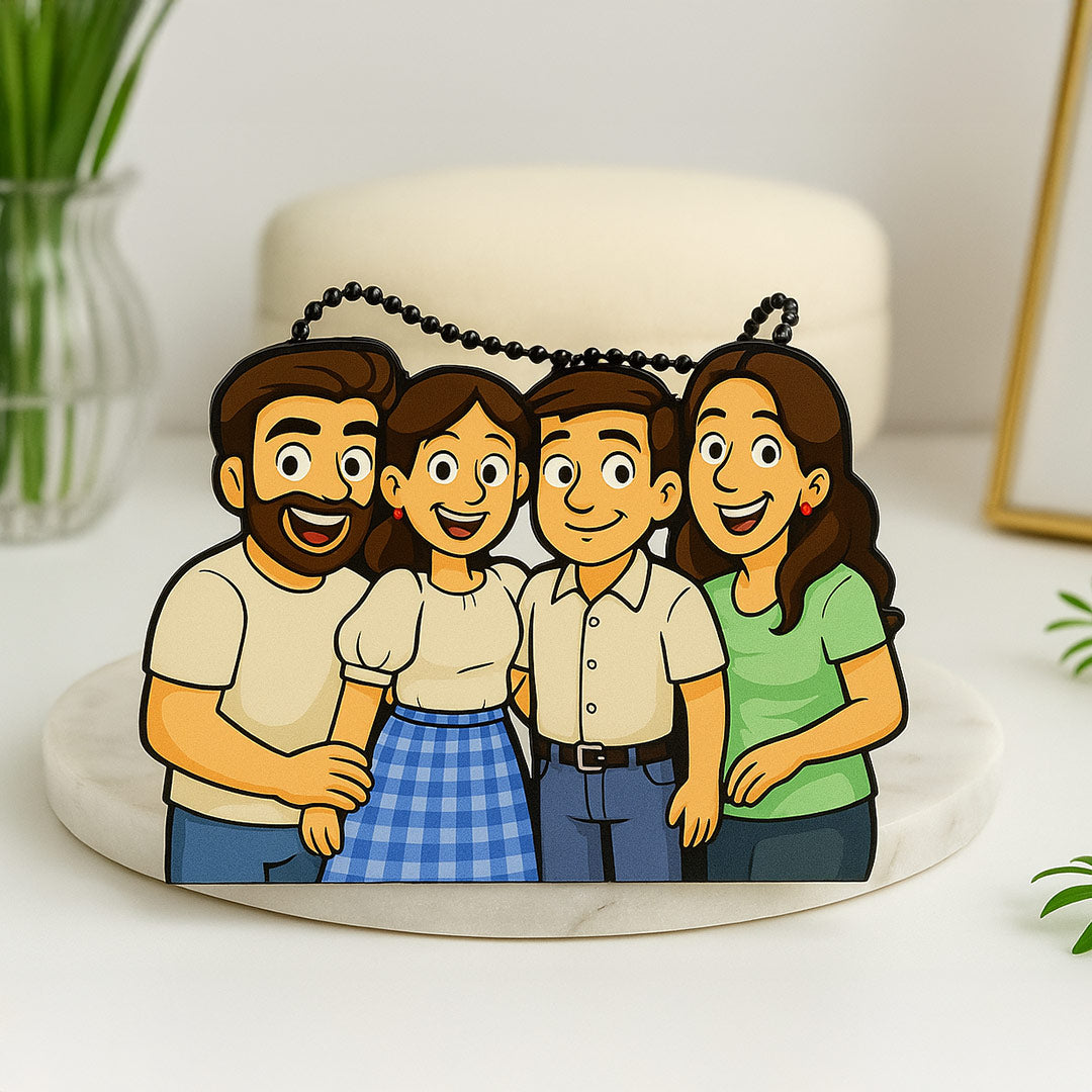 Customized Cartoon Art Family Car Hanging| Love Craft Gifts