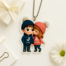 Customized Couple Car Hanger – Initial & Name Design (Acrylic)