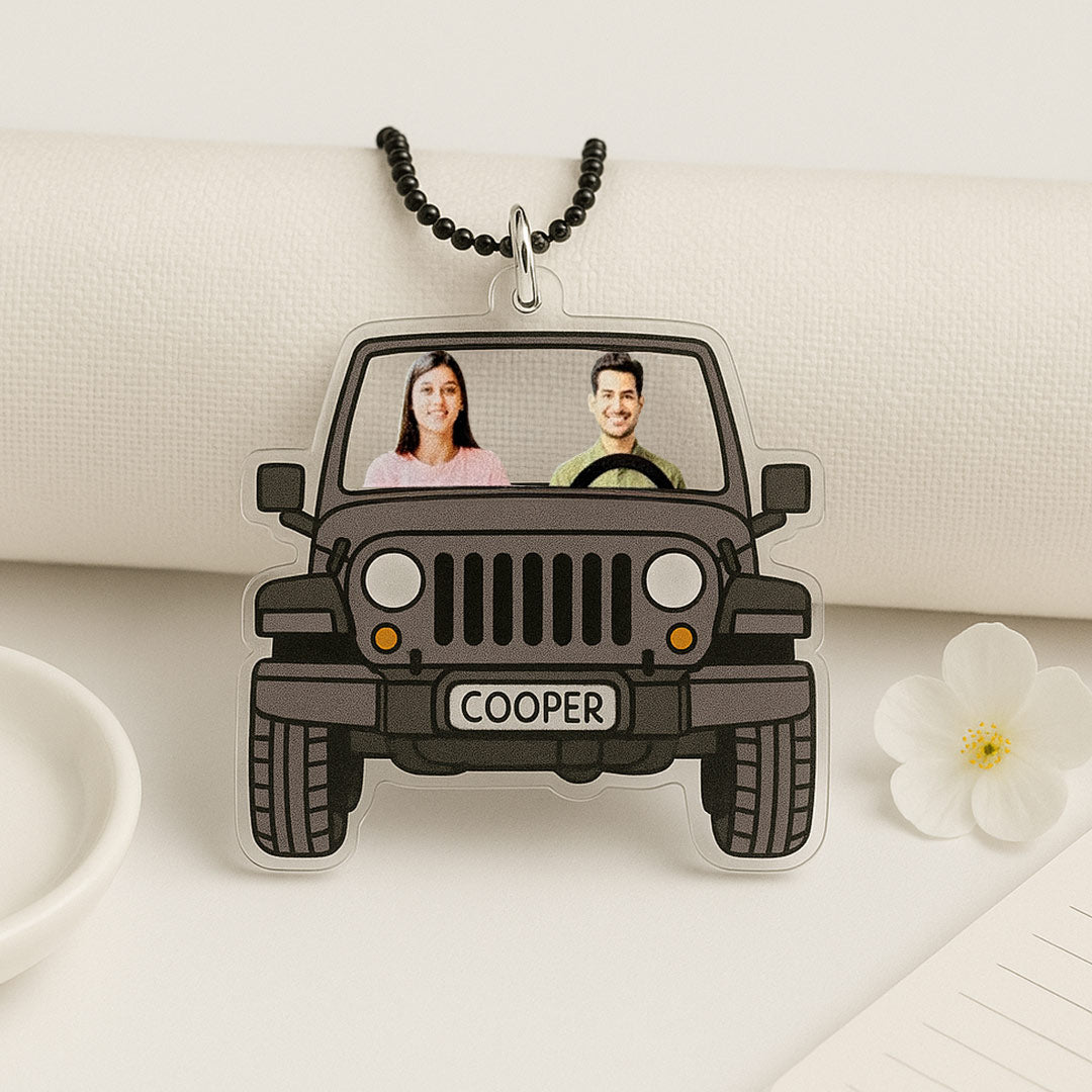 Customized Couple in Jeep Car Hanger| Love Craft Gifts