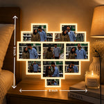 Personalized Heart Shape LED Photo Frame Lamp | Custom Couple Memory Gift with Photos - 8x9" | Love Craft Gifts™