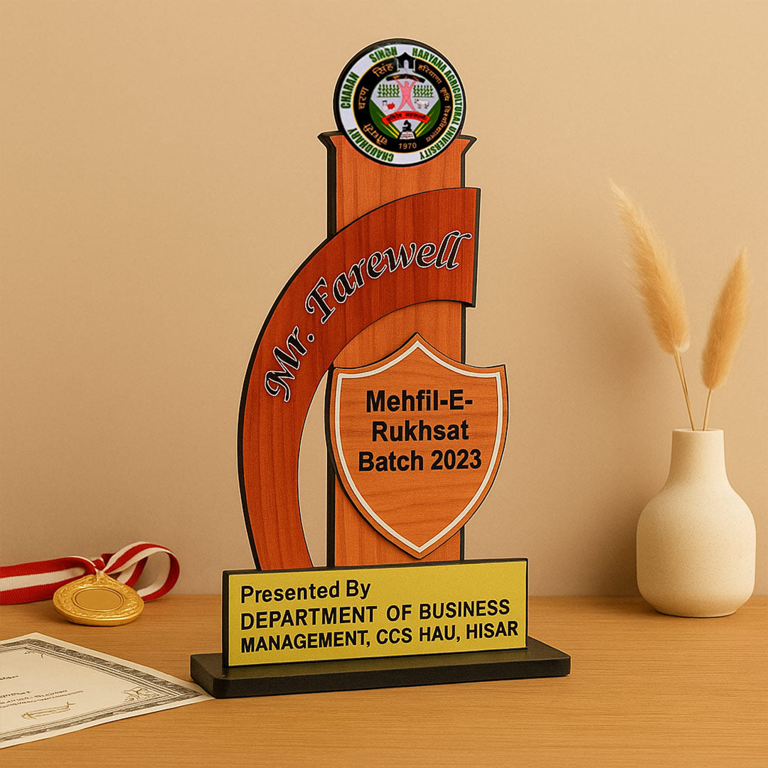 Mrs. Trophy Customized Farewell Trophy