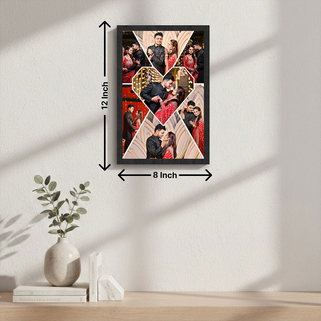 Personalized Couple Photo Collage Wall Frame | Custom Romantic Memory Picture Frame Gift Available in 8x12" to 24x36" | Love Craft Gifts™