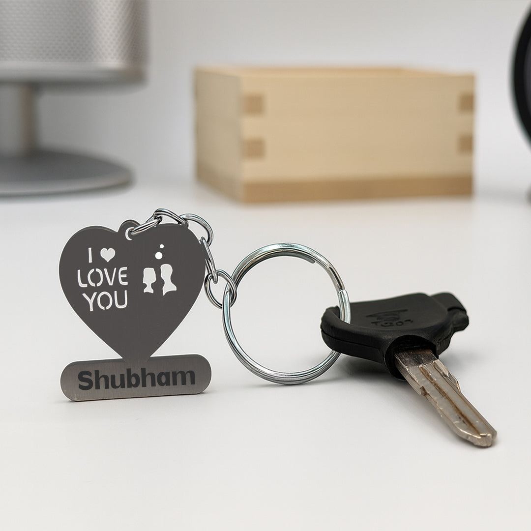 Personalized Heart-Shaped Metal Keychain | Love Craft Gifts