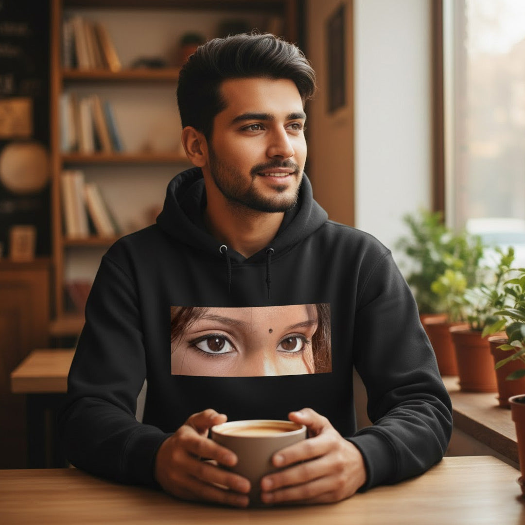 Personalized Eyes Photo Hoodie – Custom Printed Sweatshirt (All Sizes Available)