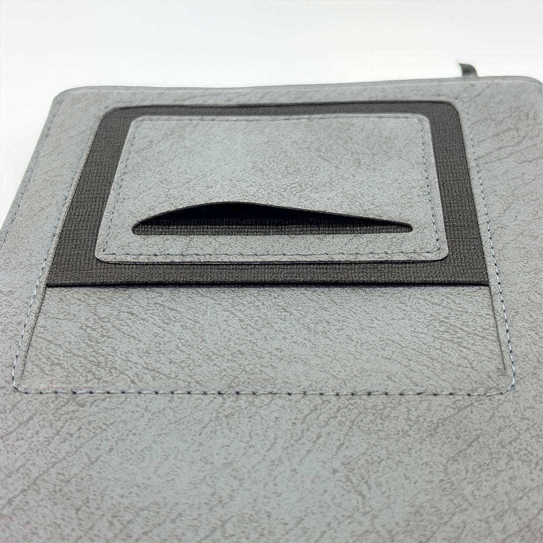 Personalized Grey Notebook with Pen Holder | Love Craft Gifts