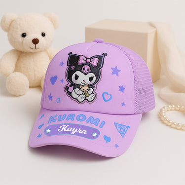 Cute Kids Cartoon Character Mesh Cap – Kuromi, Melody, Cinnamoroll (Adjustable & Breathable) | Love Craft Gifts