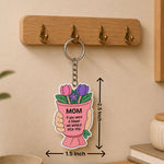 Personalized MOM Flower Bouquet Acrylic Keychain 2.5 Inch | Emotional Gift for Mother | Cute Custom Keyring Gift for Mom | Love Craft Gifts™