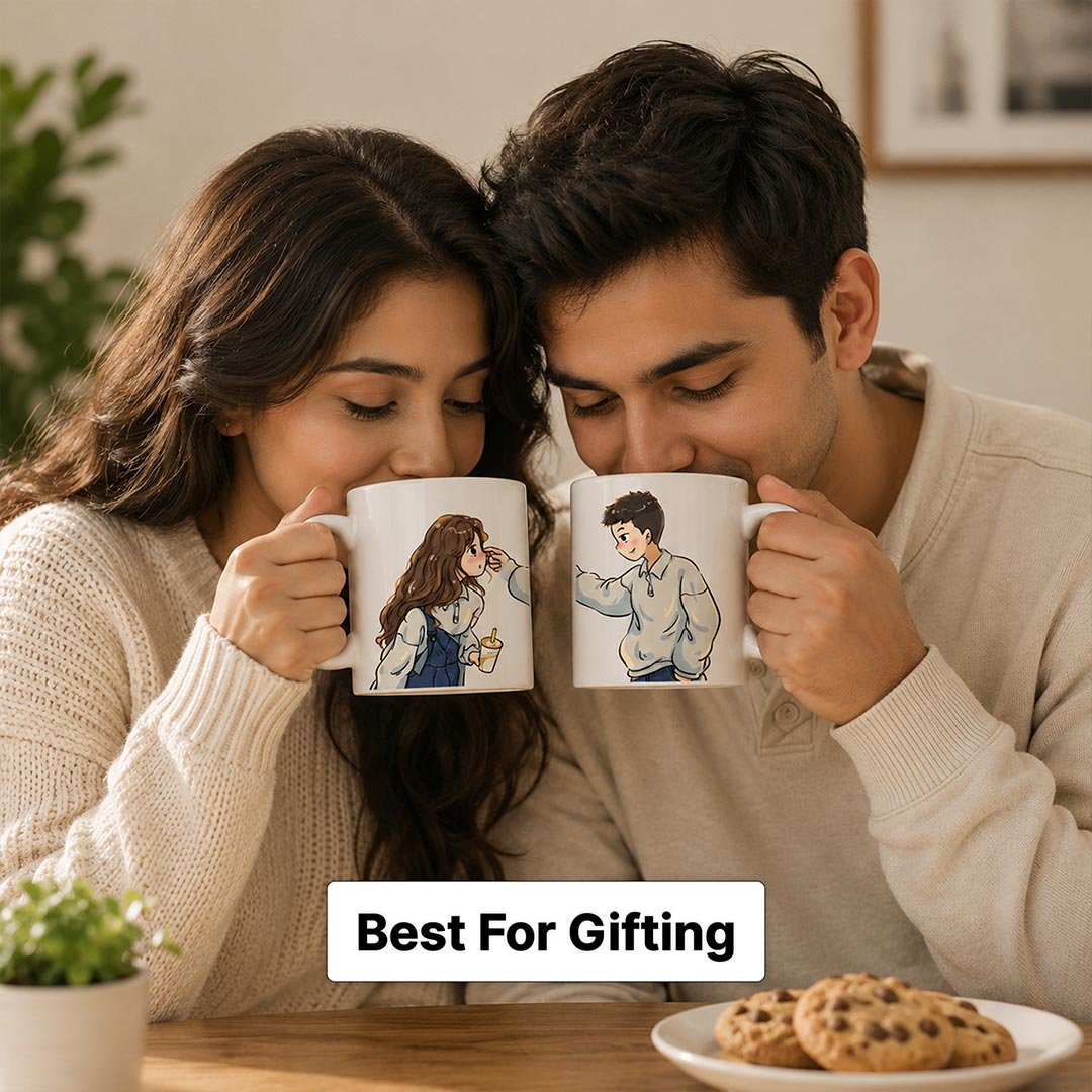 Cute Matching Mug Set for Couples | Premium Ceramic Coffee Mugs | Love Craft Gifts™
