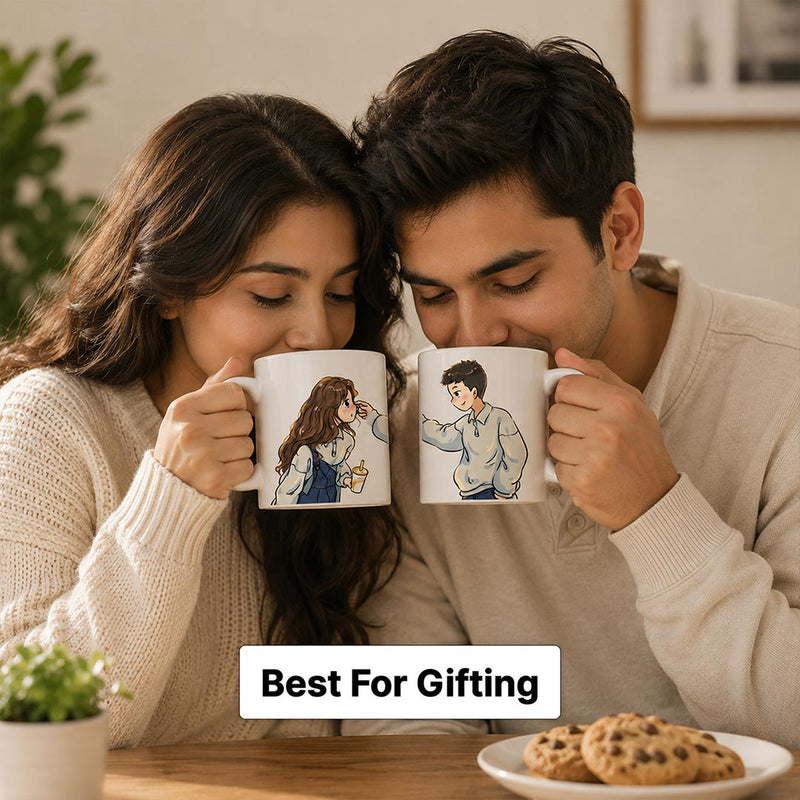 Cute Matching Mug Set for Couples | Premium Ceramic Coffee Mugs | Love Craft Gifts™