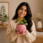 Cute Personalized Plant Buddy Pot with Name 5 Inch | Plastic Indoor Planter for Home Décor, Study Table, Office Desk & Small Plants